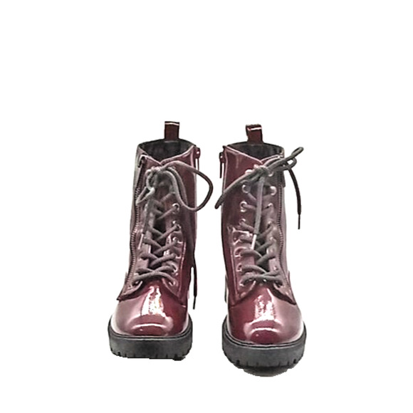 Forever 21 Platform Boots Chunky Heels Oxblood Size 7.5 Zip & Lace Up Punk Retro - Picture 4 of 14